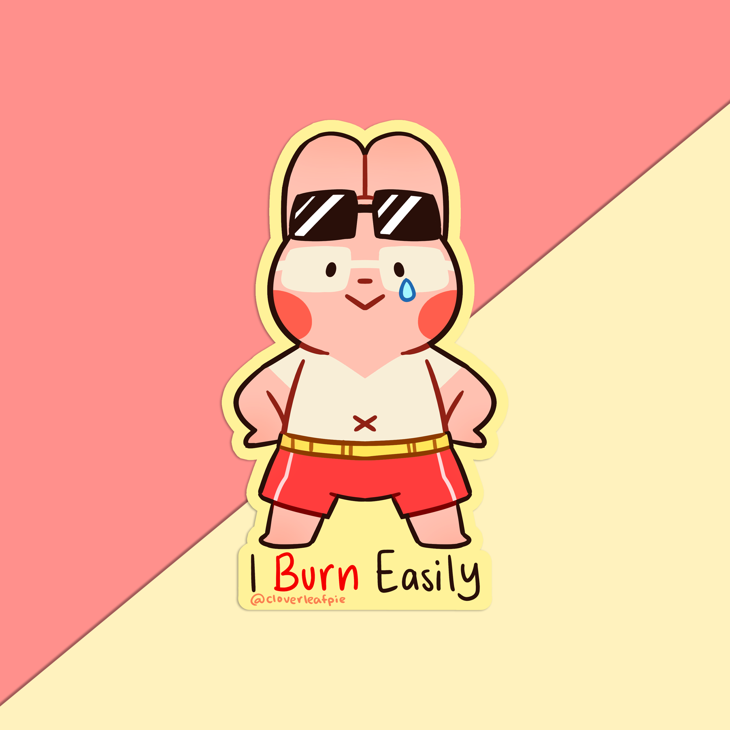 I Burn Easily Vinyl Sticker Cloverleafpie
